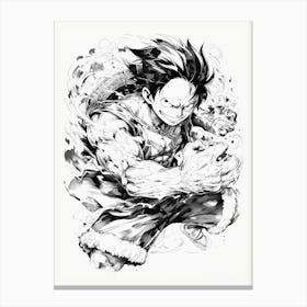 Luffy Gear 5 Black And White Canvas Print