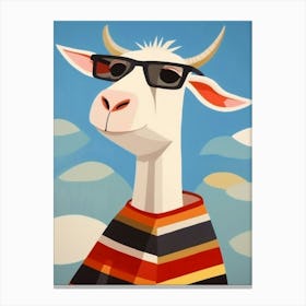Little Goat 1 Wearing Sunglasses Canvas Print