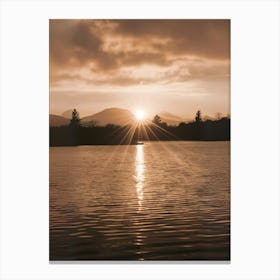 Sunset Over Lake Canvas Print