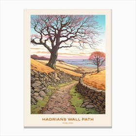 Hadrians Wall Path England Hike Poster Canvas Print