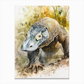 Komodo Dragon Pastel Watercolour 3 Stampe su tela