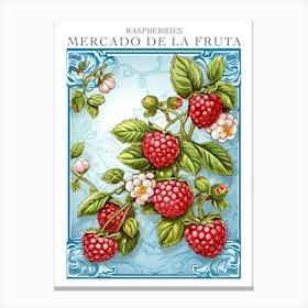 Mercado De La Fruta Raspberries Illustration 4 Poster Canvas Print