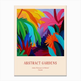 Colourful Gardens Jardin Botanique De Montral Canada 1 Red Poster Canvas Print