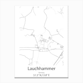 Lauchhammer,Germany Minimalist Map Canvas Print