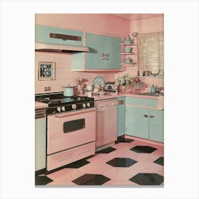 Kitsch Vintage Pastel Kitchen 4 Canvas Print