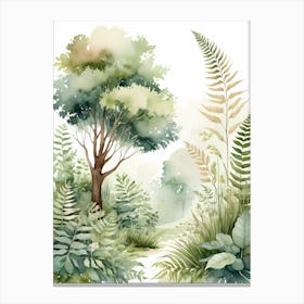 Watercolor Of A Forest 8 Canvas Print