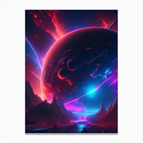 Universe Neon Nights Space Canvas Print
