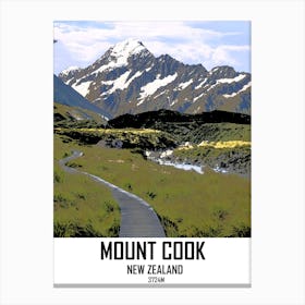 Mount Cook, Aoraki, New Zealand, Mountain, Art, Nature, Wall Print Canvas Print