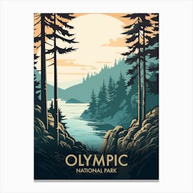 Olympic National Park Vintage Travel Poster 15 Canvas Print