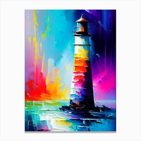 Lighthouse Waterscape Bright Abstract 2 Canvas Print