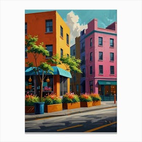 Colorful City Street Canvas Print