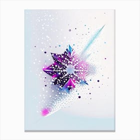 Diamond Dust, Snowflakes, Minimal Line Drawing 2 Canvas Print