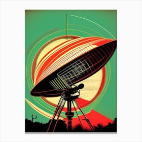 Radio Telescope Vintage Sketch Space Canvas Print