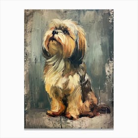 Lhasa Apso Acrylic Painting 4 Canvas Print