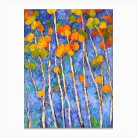 Quaking Aspen 1 Seedlings tree Abstract Block Colour Canvas Print