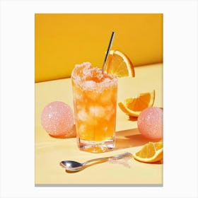 Iced Orange Drink Art Canvas Print