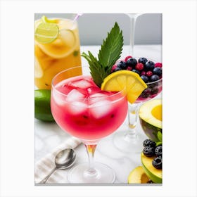 Tropical Fruit Cocktail Canvas Print