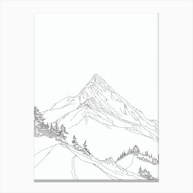 Mount Washington Usa Line Drawing 6 Canvas Print