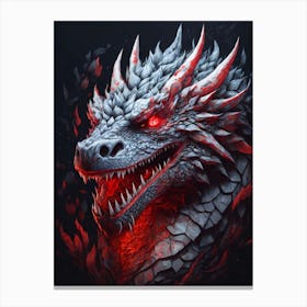 Dragon Head Print Canvas Print