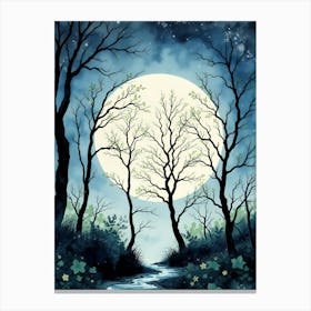 Full Moon In The Forest 7 Canvas Print