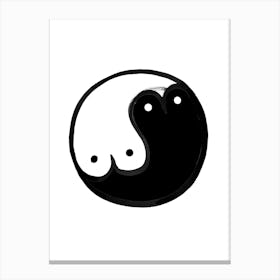 Boob Yin Yang Canvas Print