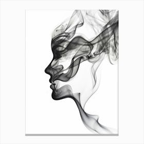 Smoke Portrait Of A Woman Canvas Print