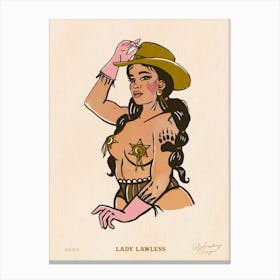 Rebel Romantics Lady Lawless Cowgirl Canvas Print