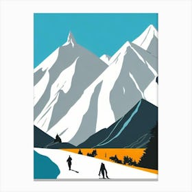 Cerro Catedral, Argentina Midcentury Vintage Skiing Poster Canvas Print