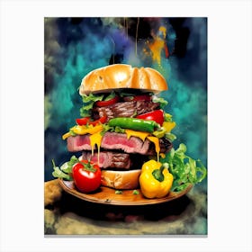 Burger Painting 2 Canvas Print