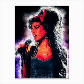 Amy Winehouse Epic Smoke Canvas Print