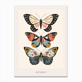 Colourful Insect Illustration Butterfly 9 Poster Canvas Print