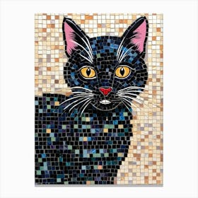 Black Cat Mosaic Canvas Print