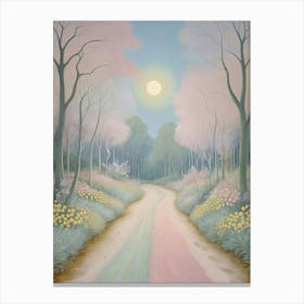 Pastel Road To The Moon Canvas Print