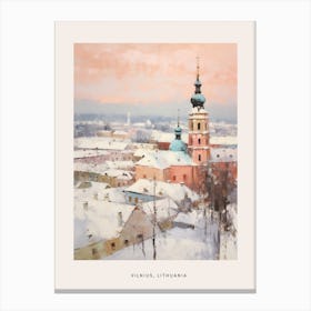 Dreamy Winter Painting Poster Vilnius Lithuania 2 Canvas Print