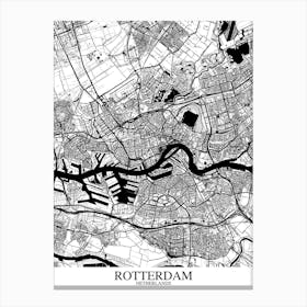 Rotterdam White Black Canvas Print