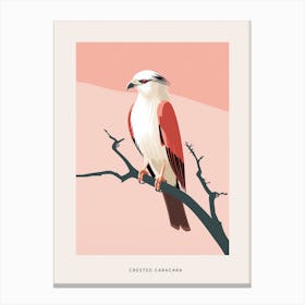 Minimalist Crested Caracara 2 Bird Poster Canvas Print