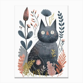 Nebelung Cat Clipart Illustration 4 Canvas Print