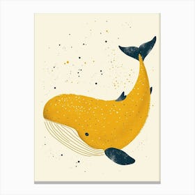 Yellow Blue Whale 2 Canvas Print