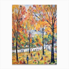 Autumn City Park Painting Battersea Park London 2 Canvas Print