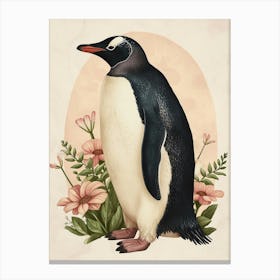 Adlie Penguin Laurie Island Vintage Botanical Painting 1 Canvas Print