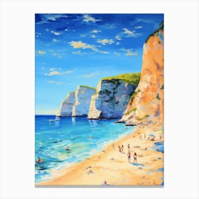 An Oil Painting Of Navagio Beach Shipwreck Beach 2 Canvas Print