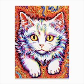 Louis Wain Kaleidoscope Psychedelic Cat 7 Canvas Print