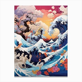 The Great Wave off Kanagawa - Anime Style Canvas Print