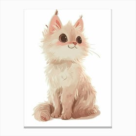 Laperm Cat Clipart Illustration 2 Canvas Print