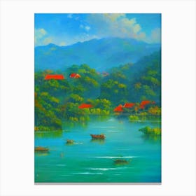 Cat Ba National Park Vietnam Blue Oil Painting 1  Canvas Print