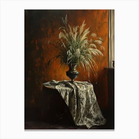 Baroque Floral Still Life Fountain Grass 4 Canvas Print