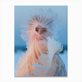 "Intricate Details: Ethereal Woman in Pastel" Canvas Print