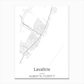 Lavaltrie,Canada Minimalist Map Canvas Print