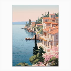 Antalya Turkey 1 Vintage Pink Travel Illustration Canvas Print