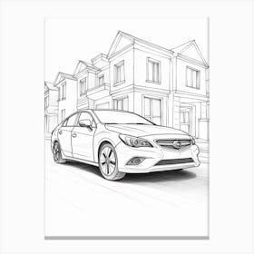 Honda Civic Line Drawing 1 Canvas Print